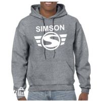 Hoodie Pullover Simson DDR Logo dunkelgrau M | Neu
