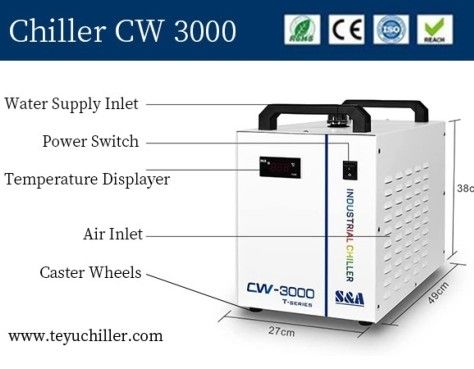 Mini industrial chiller unit CW 3000 for CO2 Laser Engraving & Cutting Machines